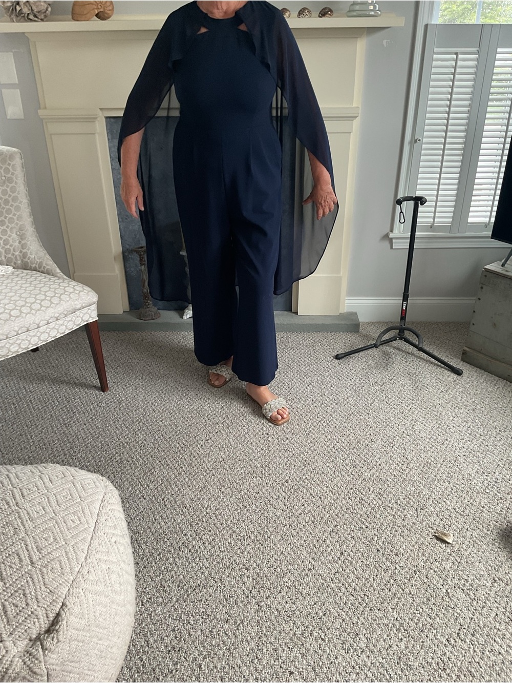 Calvin Klein  Navy Blue Women's jumpsuit with attached scarf